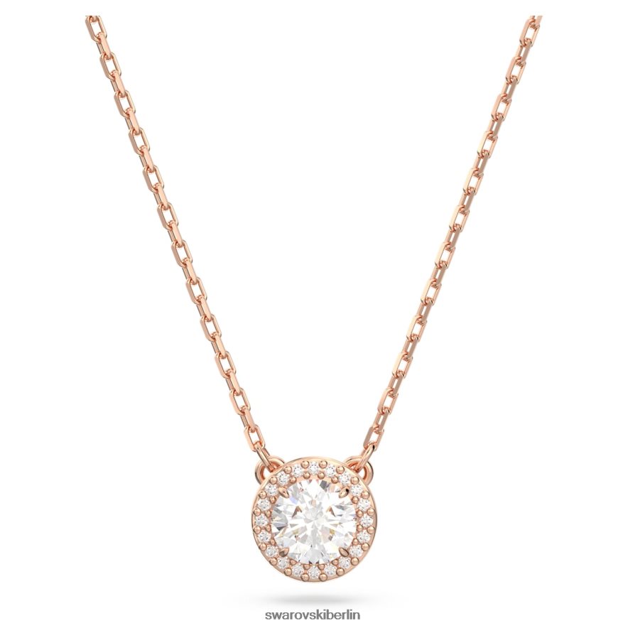 Swarovski Konstella-Anhänger Rundschliff, Pavé, weiß, rosévergoldet Schmuck HLT448206