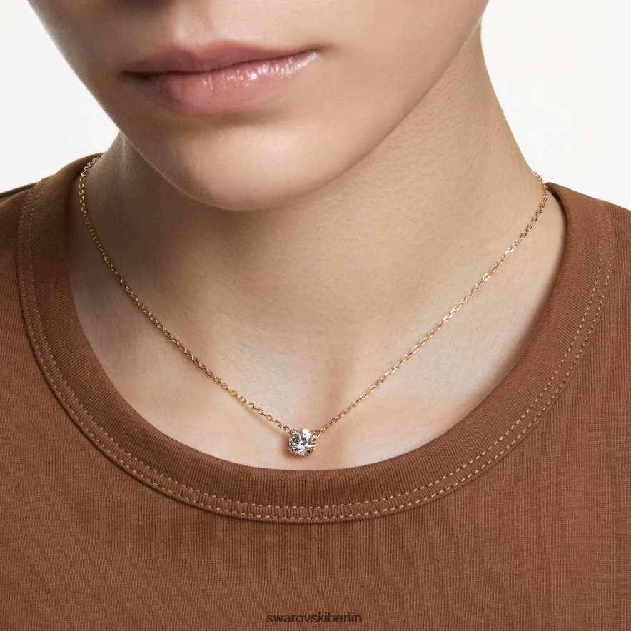Swarovski Konstella-Anhänger Rundschliff, weiß, vergoldet Schmuck HLT448171