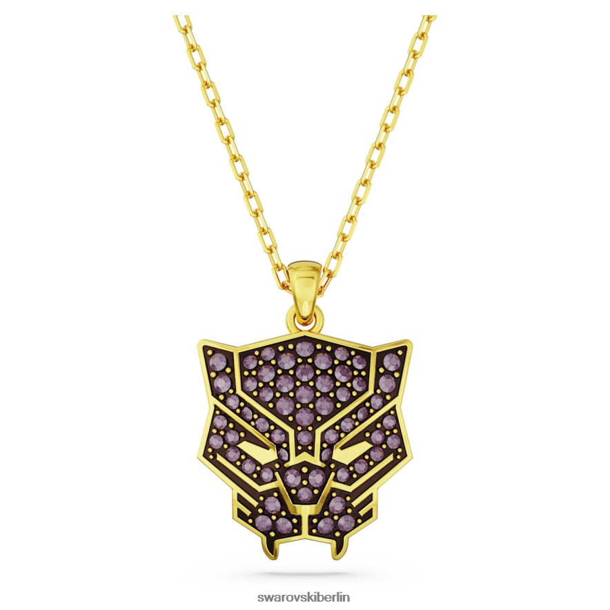 Swarovski Marvel Black Panther Anhänger schwarzer Panther, lila, vergoldet Schmuck HLT448255