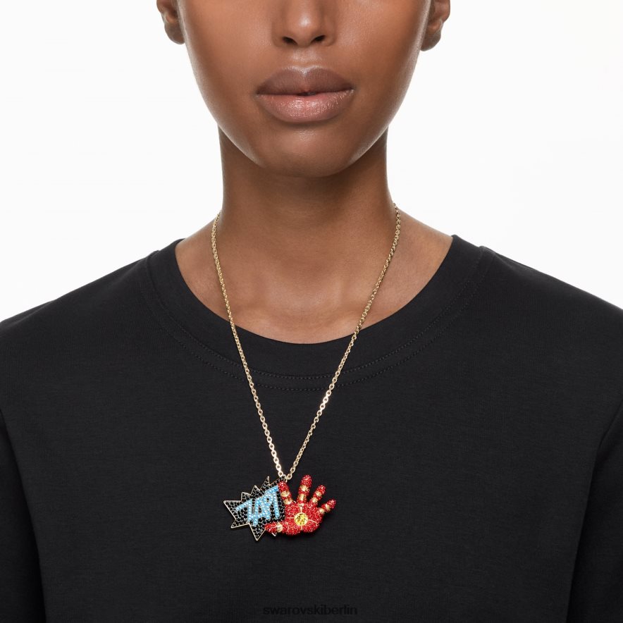 Swarovski Marvel-Iron-Man-Anhänger und Brosche mehrfarbig, vergoldet Schmuck HLT448223