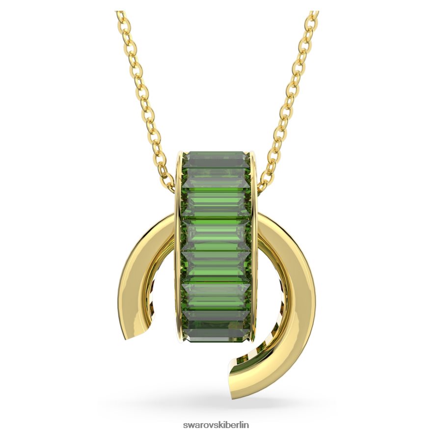 Swarovski Matrix-Anhänger Baguetteschliff, grün, vergoldet Schmuck HLT448204