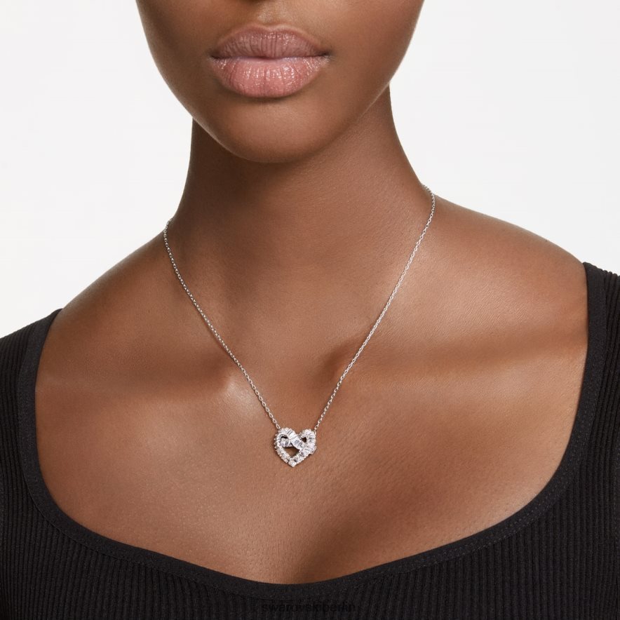 Swarovski Matrix-Anhänger Mischschliffe, Herz, weiß, rhodiniert Schmuck HLT448242
