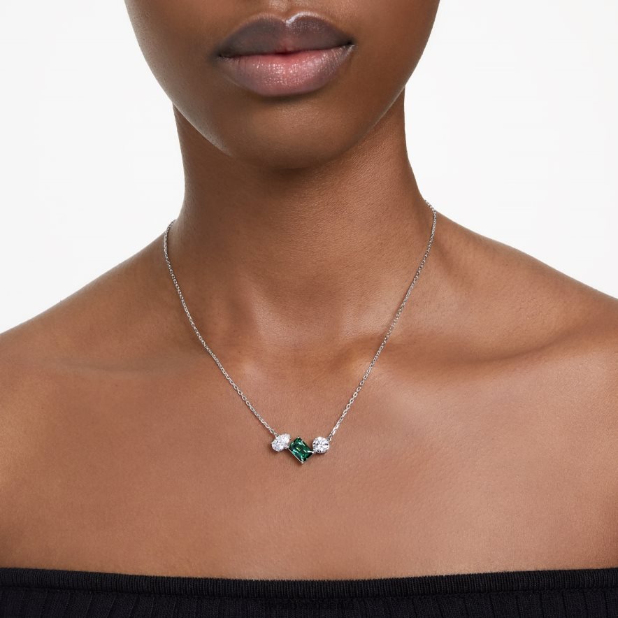 Swarovski Mesmera-Anhänger Mischschliffe, grün, rhodiniert Schmuck HLT448275