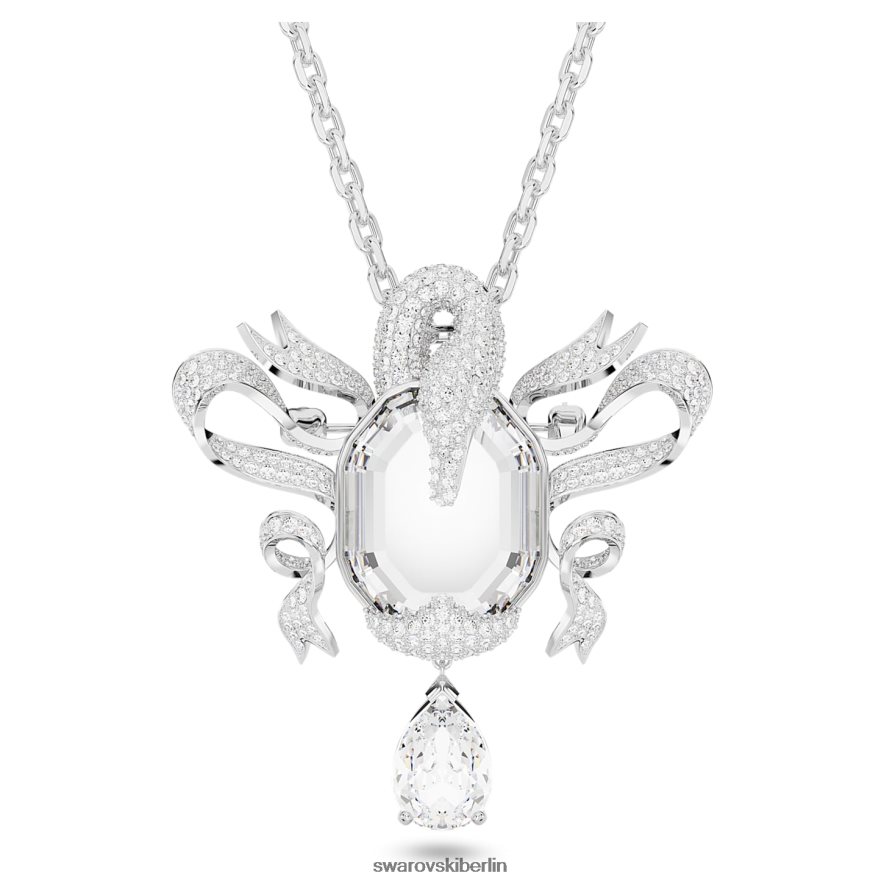 Swarovski Modischer Schwan-Anhänger Schwan, weiß, rhodiniert Schmuck HLT448213