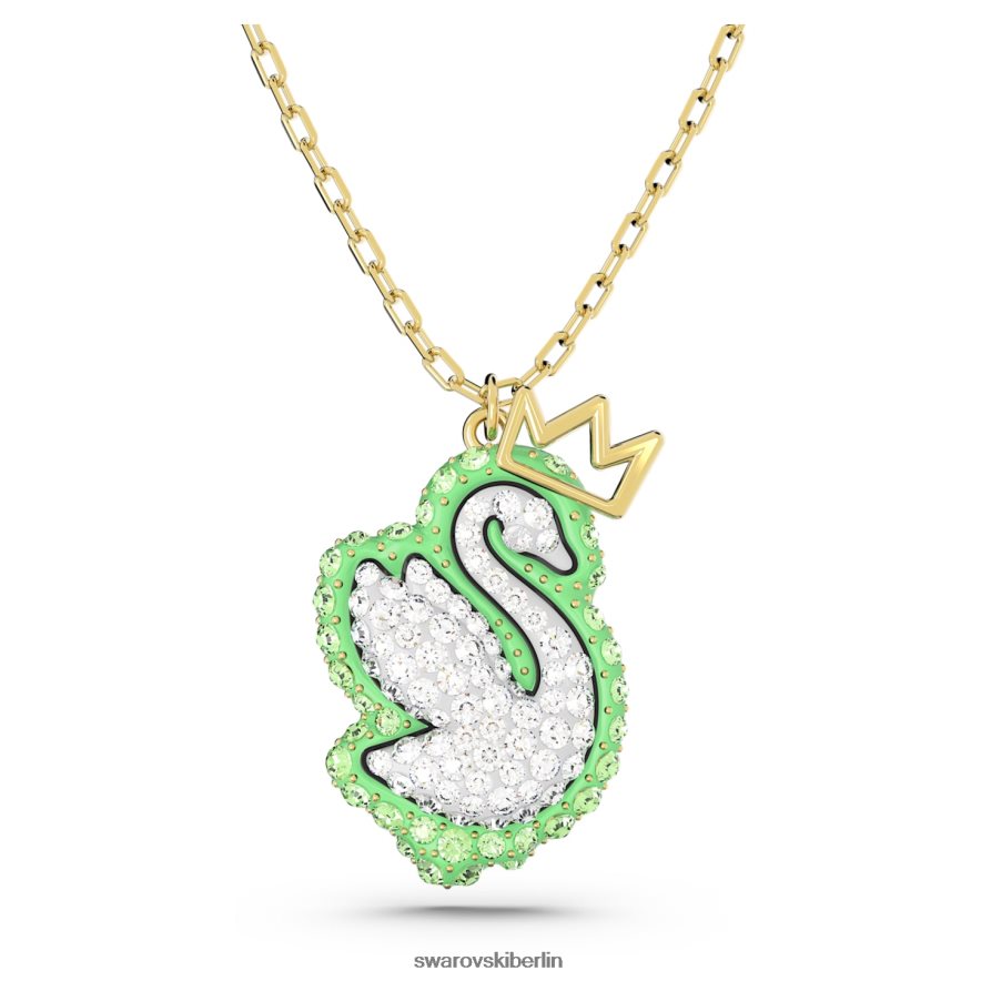 Swarovski Pop-Schwan-Anhänger Schwan, grün, vergoldet Schmuck HLT448313