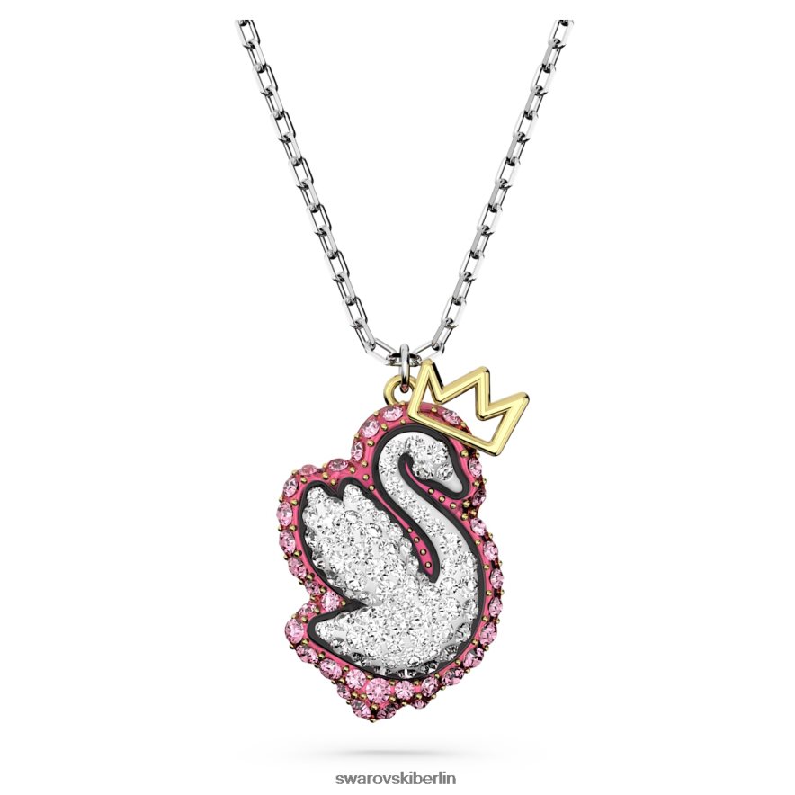 Swarovski Pop-Schwan-Anhänger Schwan, rosa, rhodiniert Schmuck HLT448268
