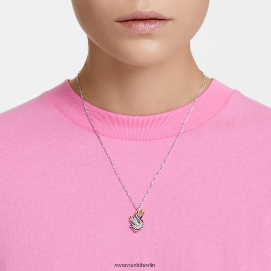 Swarovski Pop-Schwan-Anhänger Schwan, rosa, rhodiniert Schmuck HLT448268
