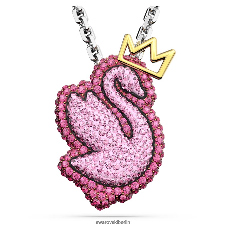 Swarovski Pop-Schwan-Anhänger Schwan, rosa, rhodiniert Schmuck HLT448318