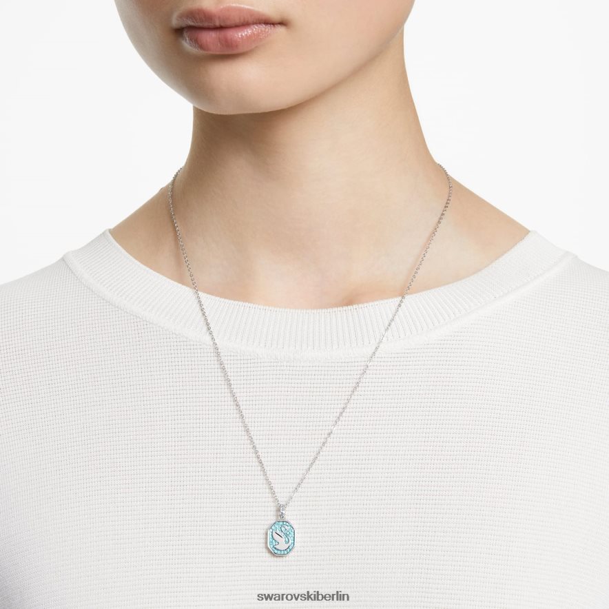 Swarovski Signum-Anhänger Schwan, blau, rhodiniert Schmuck HLT448286