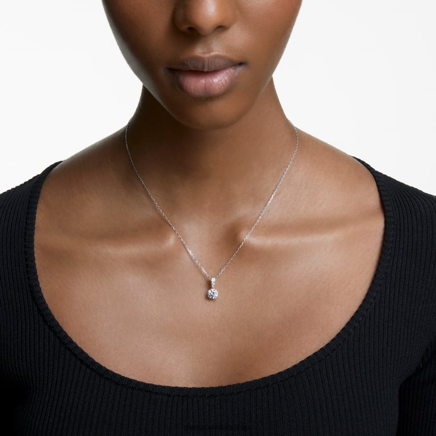 Swarovski Solitär-Anhänger Rundschliff, weiß, rhodiniert Schmuck HLT448175