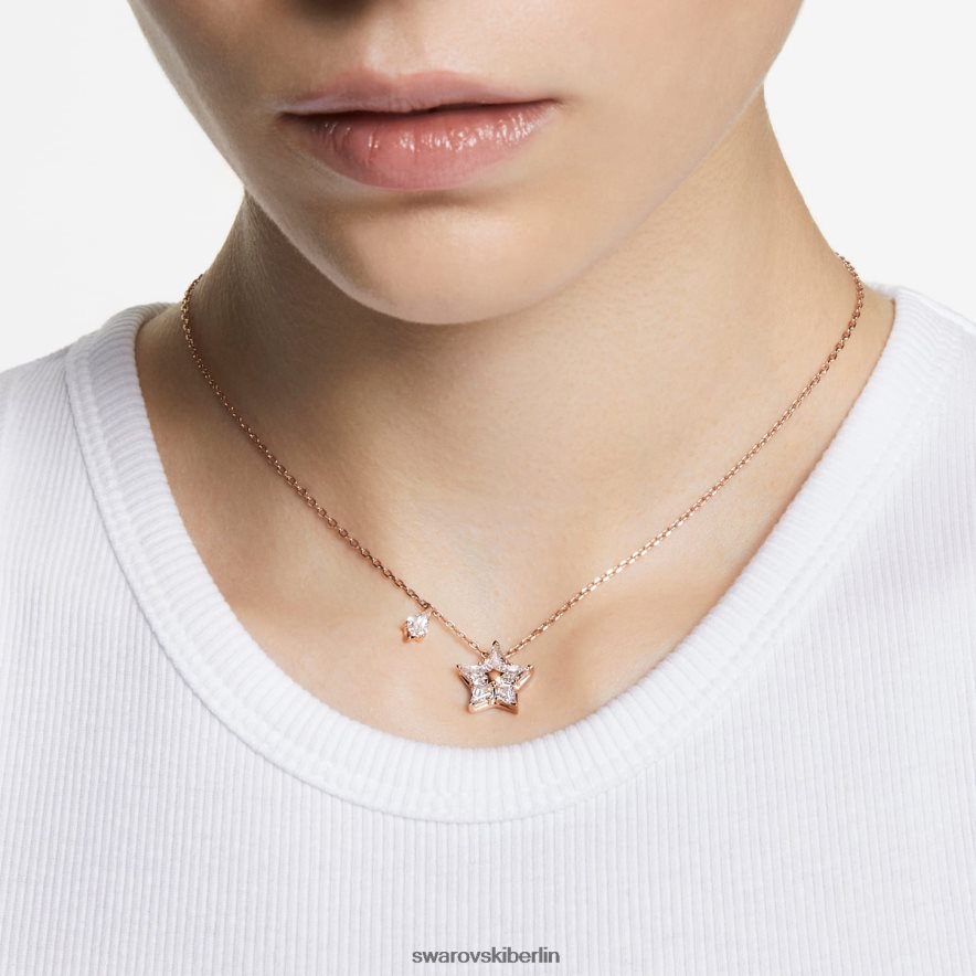 Swarovski Stella-Anhänger Drachenschliff, Stern, weiß, rosévergoldet Schmuck HLT448287