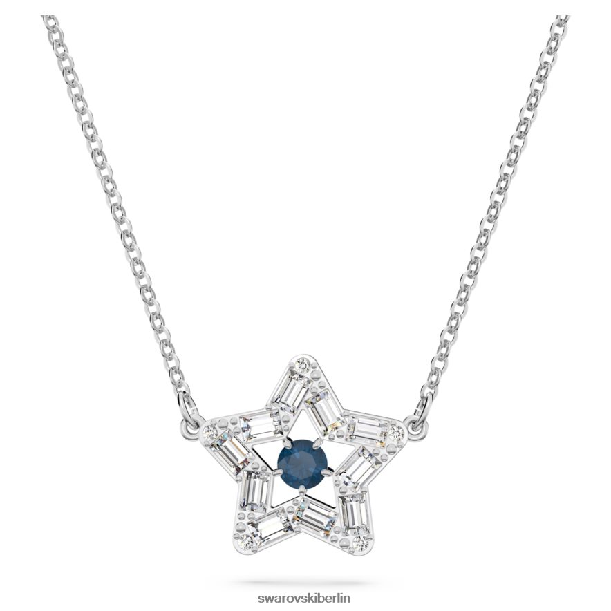 Swarovski Stella-Anhänger Mischschliffe, Stern, blau, rhodiniert Schmuck HLT448300