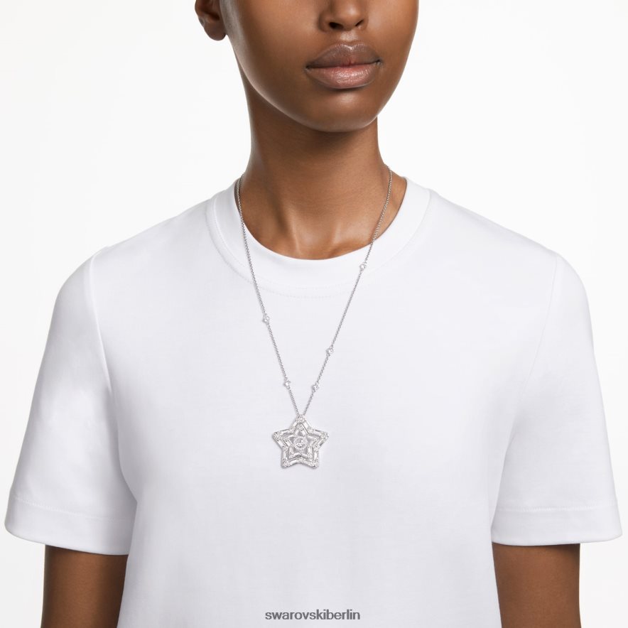 Swarovski Stella-Anhänger Mischschliffe, Stern, weiß, rhodiniert Schmuck HLT448226