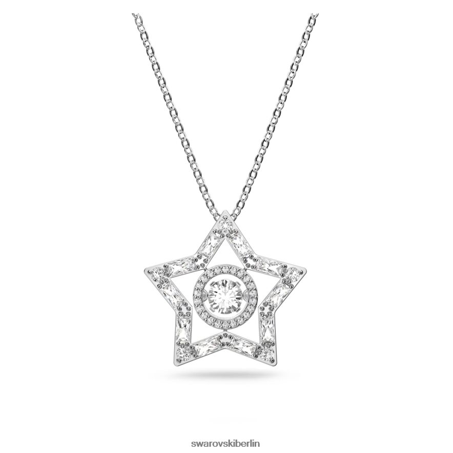 Swarovski Stella-Anhänger Mischschliffe, Stern, weiß, rhodiniert Schmuck HLT448244