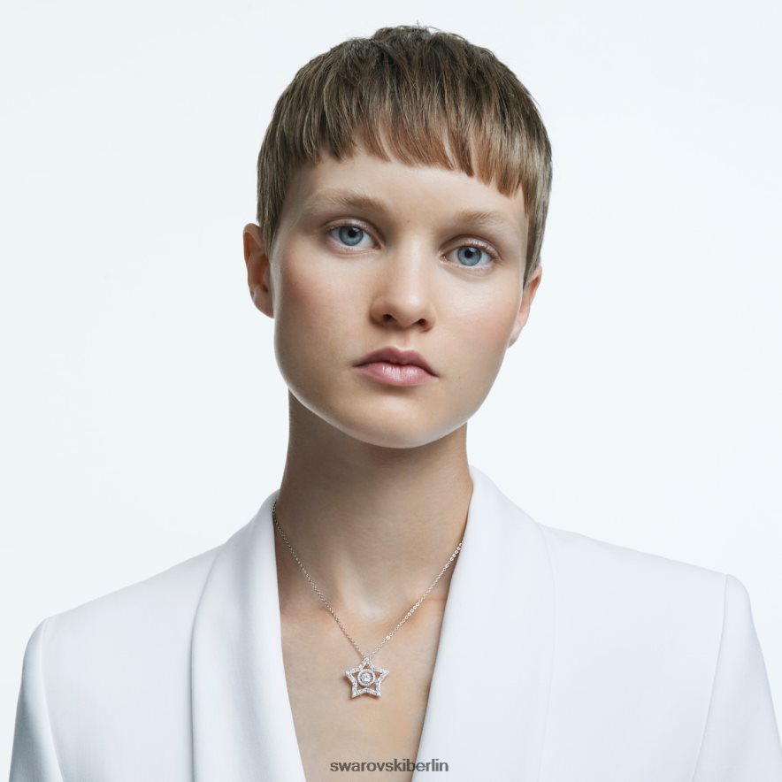 Swarovski Stella-Anhänger Mischschliffe, Stern, weiß, rhodiniert Schmuck HLT448244