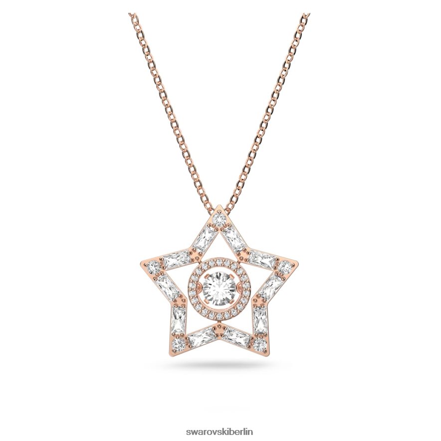 Swarovski Stella-Anhänger Mischschliffe, Stern, weiß, rosévergoldet Schmuck HLT448214