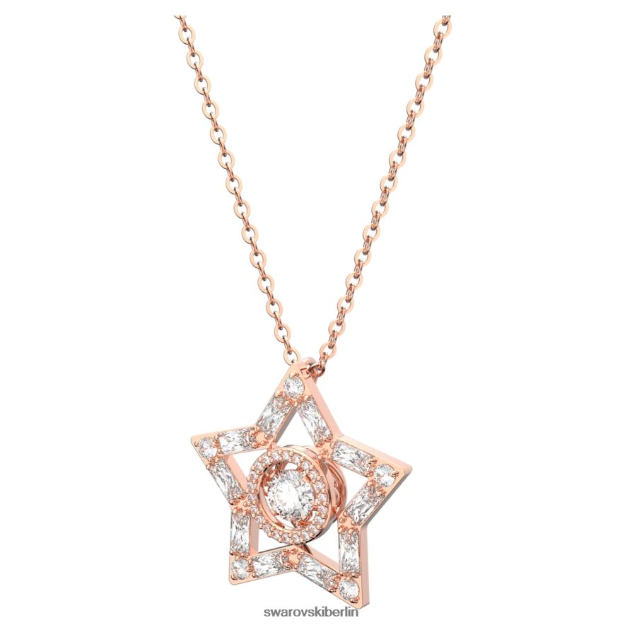 Swarovski Stella-Anhänger Mischschliffe, Stern, weiß, rosévergoldet Schmuck HLT448214