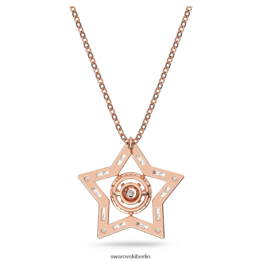 Swarovski Stella-Anhänger Mischschliffe, Stern, weiß, rosévergoldet Schmuck HLT448214