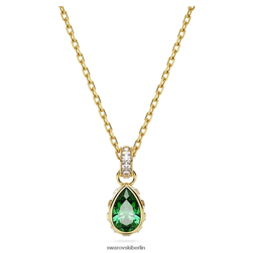 Swarovski Stilla-Anhänger Birnenschliff, grün, vergoldet Schmuck HLT448329