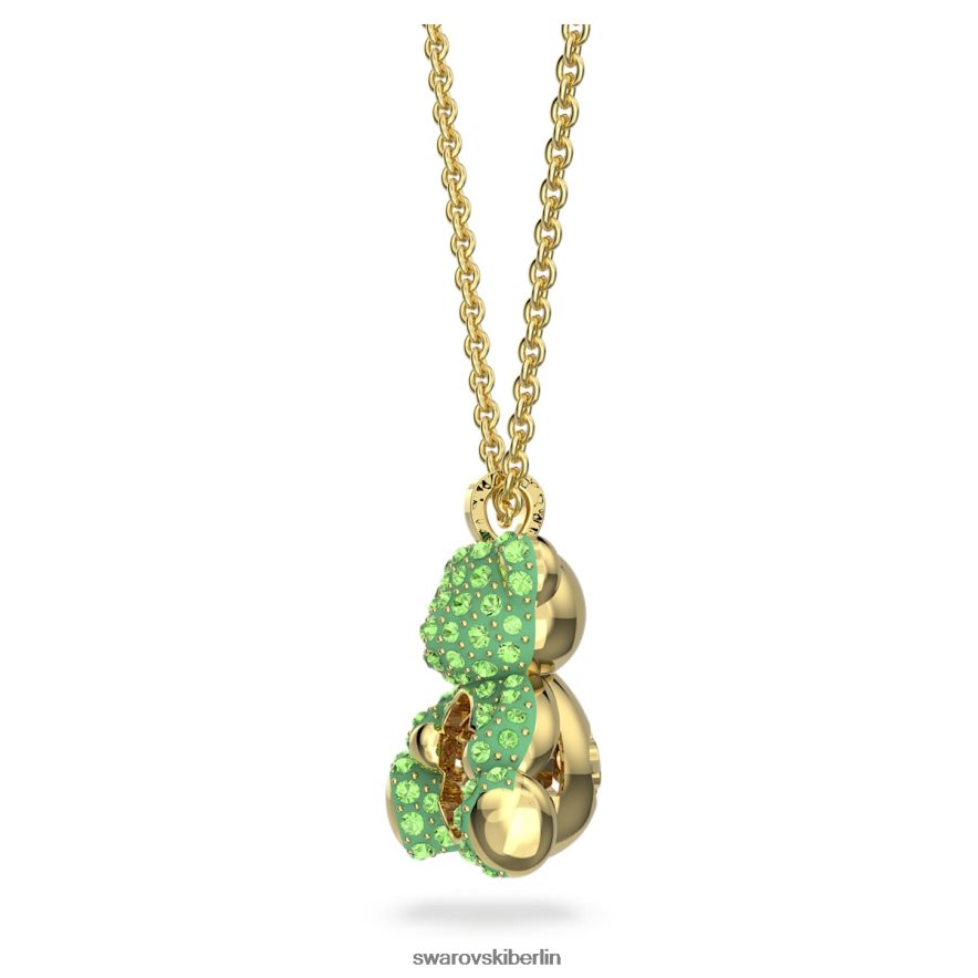 Swarovski Teddy-Anhänger Bär, grün, vergoldet Schmuck HLT448325
