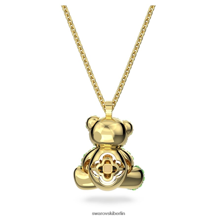 Swarovski Teddy-Anhänger Bär, grün, vergoldet Schmuck HLT448325