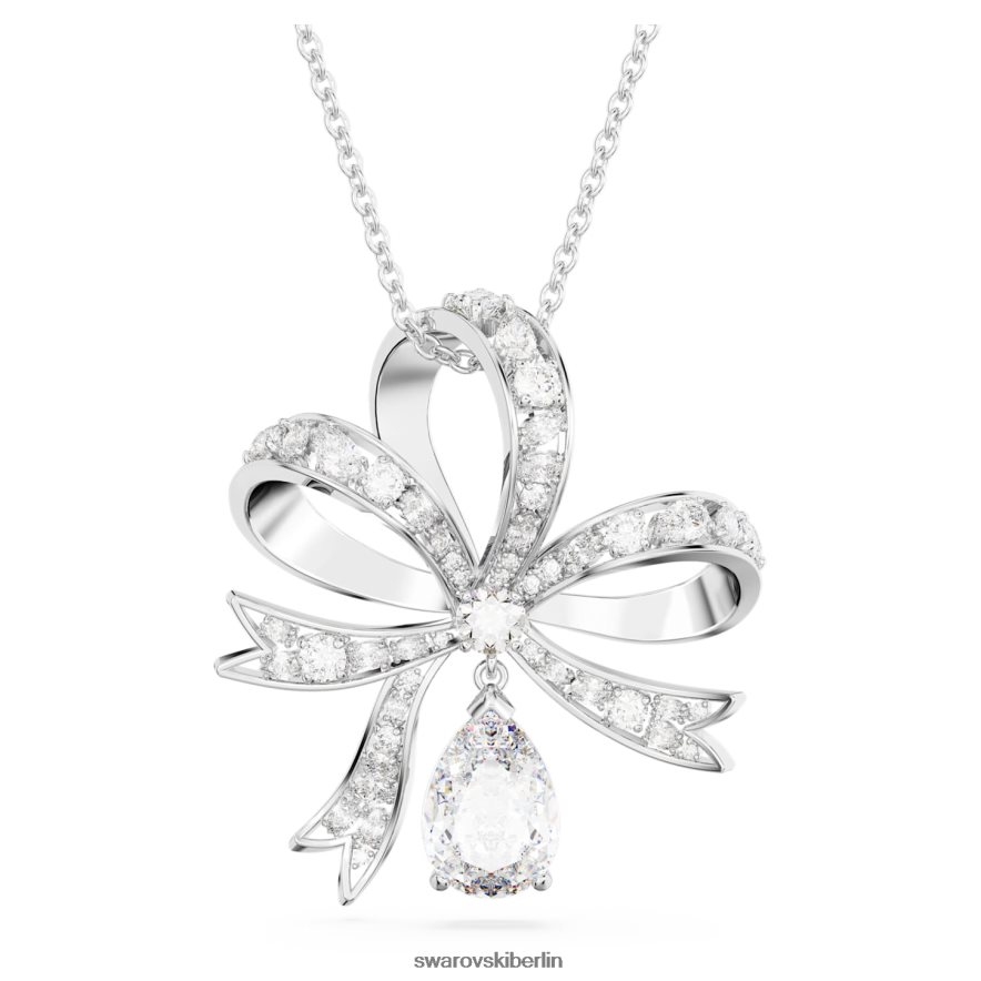 Swarovski Volta-Anhänger Schleife, weiß, rhodiniert Schmuck HLT448249