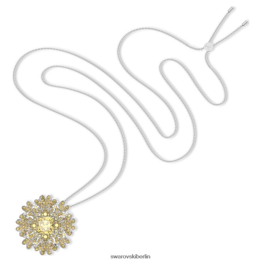 Swarovski ewiger Blumenanhänger und Brosche Blume, gelb, Metallmix-Finish Schmuck HLT448229