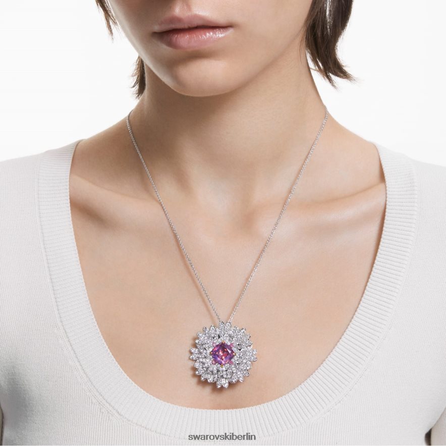 Swarovski ewiger Blumenanhänger und Brosche Blume, rosa, Metallmix-Finish Schmuck HLT448336
