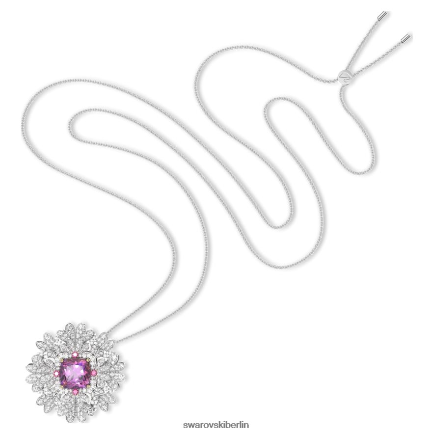 Swarovski ewiger Blumenanhänger und Brosche Blume, rosa, Metallmix-Finish Schmuck HLT448336