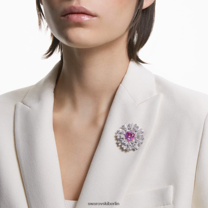 Swarovski ewiger Blumenanhänger und Brosche Blume, rosa, Metallmix-Finish Schmuck HLT448336