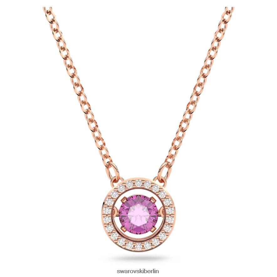 Swarovski funkelnder Tanzanhänger runder Schliff, lila, rosévergoldet Schmuck HLT448295