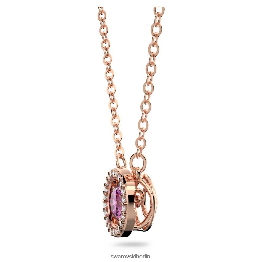 Swarovski funkelnder Tanzanhänger runder Schliff, lila, rosévergoldet Schmuck HLT448295