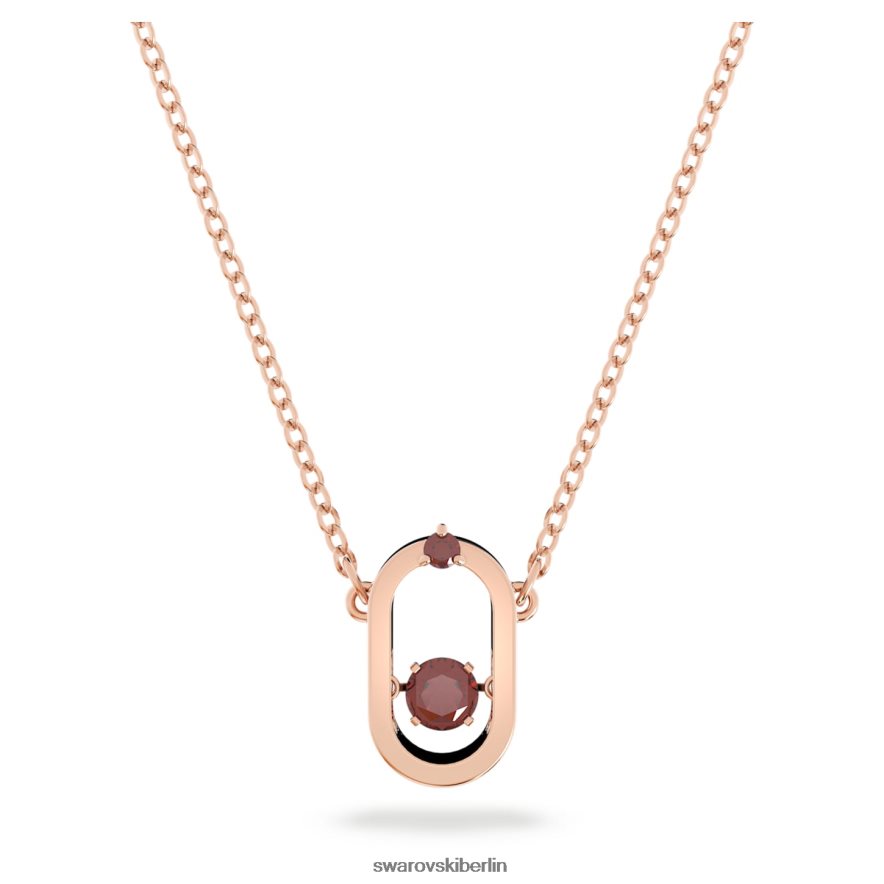 Swarovski funkelnder Tanzanhänger runder Schliff, ovale Form, rot, rosévergoldet Schmuck HLT448131