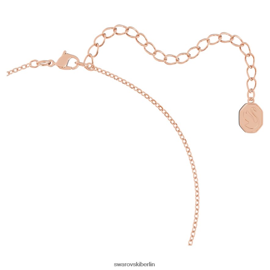 Swarovski funkelnder Tanzanhänger runder Schliff, ovale Form, rot, rosévergoldet Schmuck HLT448156