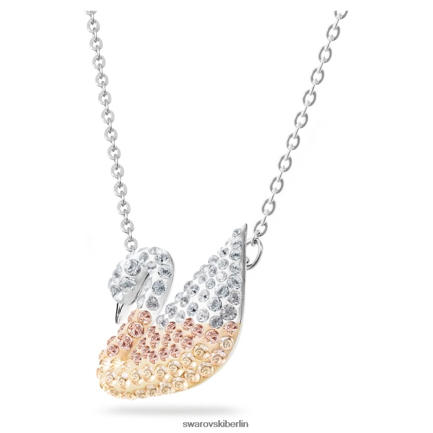 Swarovski ikonischer Schwanenanhänger Schwan, beige, rhodiniert Schmuck HLT448334