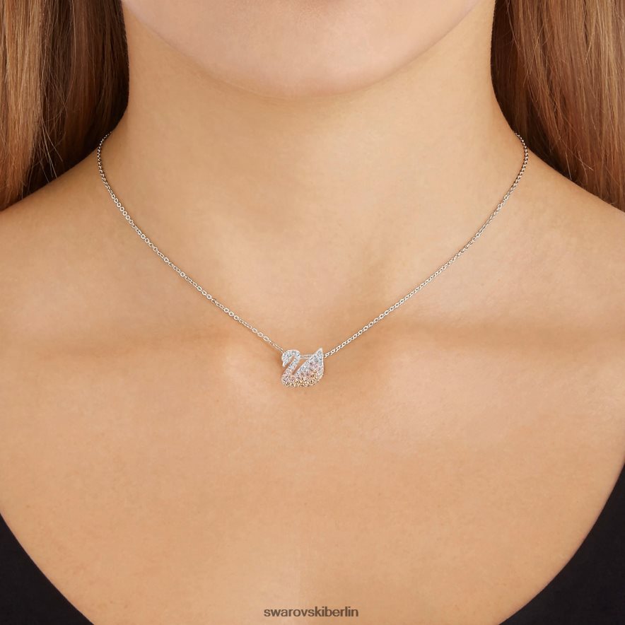 Swarovski ikonischer Schwanenanhänger Schwan, beige, rhodiniert Schmuck HLT448335