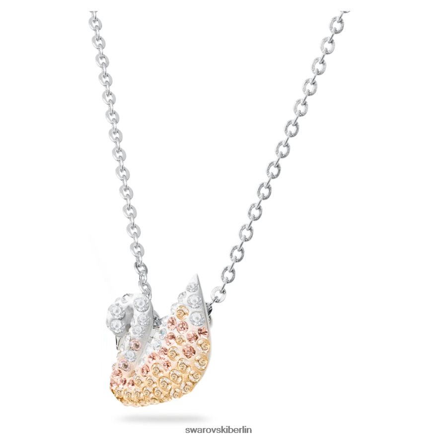 Swarovski ikonischer Schwanenanhänger Schwan, beige, rhodiniert Schmuck HLT448335