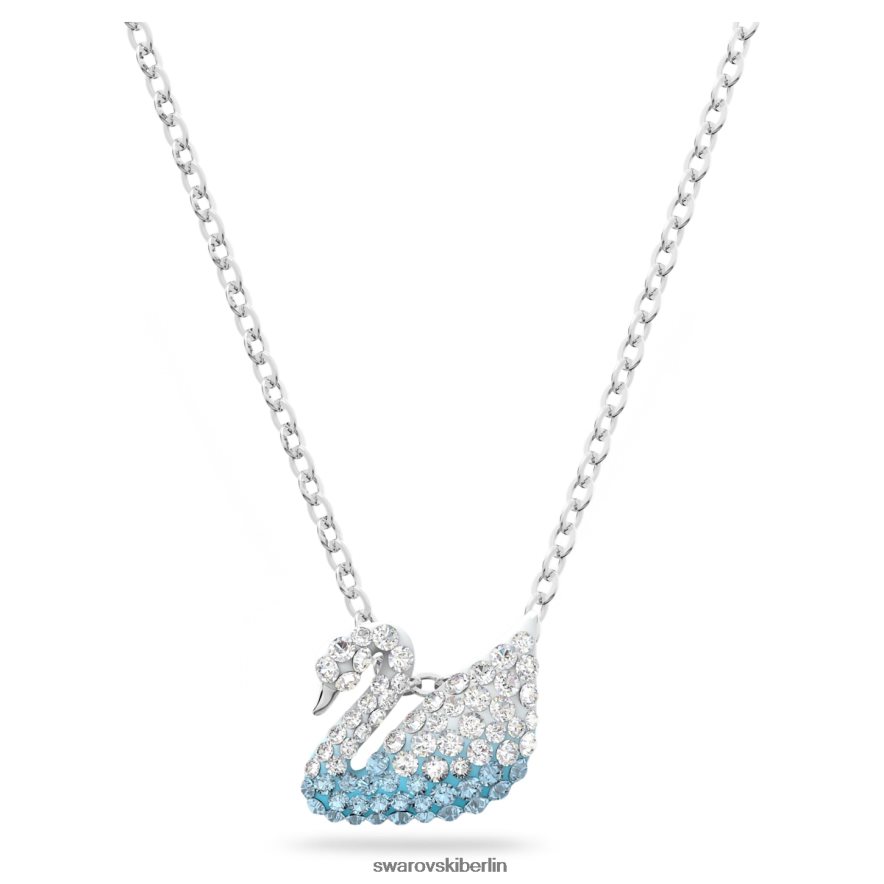 Swarovski ikonischer Schwanenanhänger Schwan, blau, rhodiniert Schmuck HLT448198
