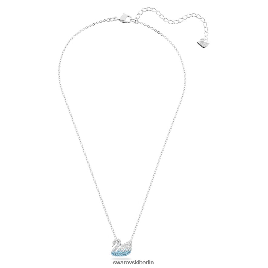 Swarovski ikonischer Schwanenanhänger Schwan, blau, rhodiniert Schmuck HLT448198