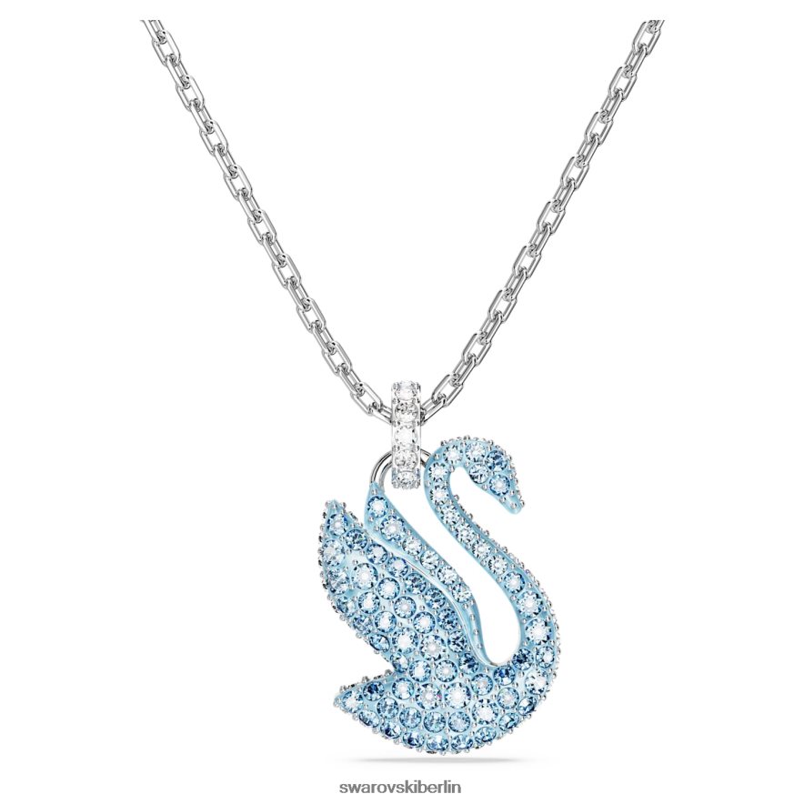 Swarovski ikonischer Schwanenanhänger Schwan, blau, rhodiniert Schmuck HLT448282