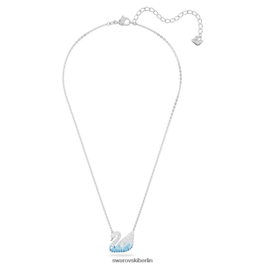 Swarovski ikonischer Schwanenanhänger Schwan, blau, rhodiniert Schmuck HLT448305