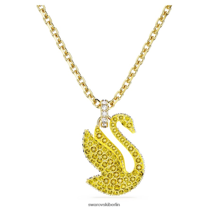 Swarovski ikonischer Schwanenanhänger Schwan, gelb, vergoldet Schmuck HLT448257
