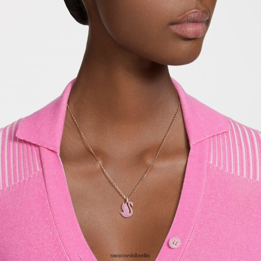 Swarovski ikonischer Schwanenanhänger Schwan, rosa, rosévergoldet Schmuck HLT448240
