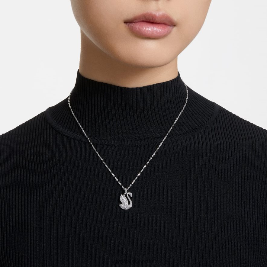 Swarovski ikonischer Schwanenanhänger Schwan, weiß, rhodiniert Schmuck HLT448233
