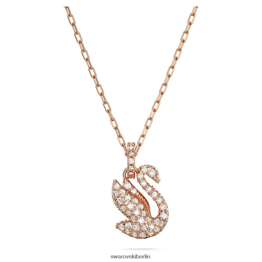 Swarovski ikonischer Schwanenanhänger Schwan, weiß, rosévergoldet Schmuck HLT448252