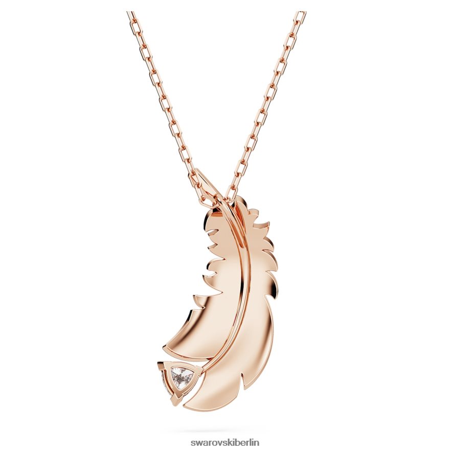 Swarovski schöner Anhänger Feder, weiß, rosévergoldet Schmuck HLT448280