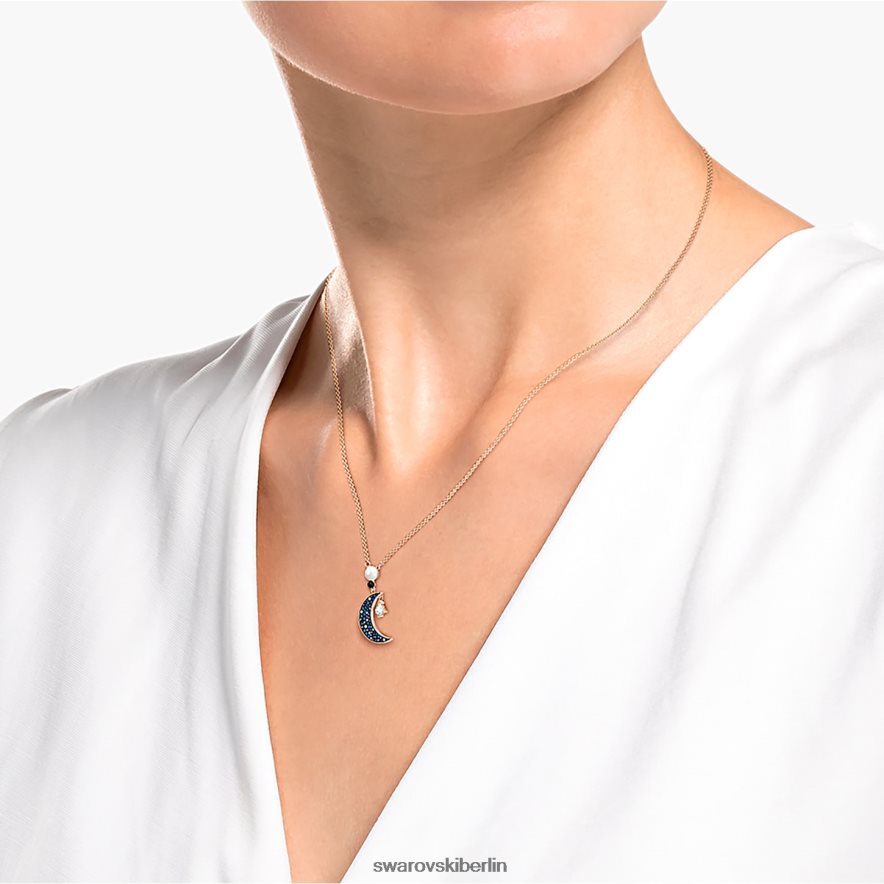 Swarovski symbolischer Anhänger Mond und Stern, mehrfarbig, rosévergoldet Schmuck HLT448186