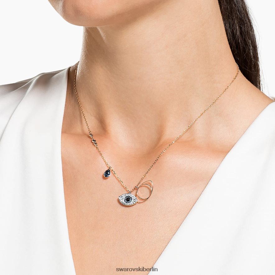 Swarovski symbolischer Anhänger böser Blick, blau, gemischte Metalloberfläche Schmuck HLT448166