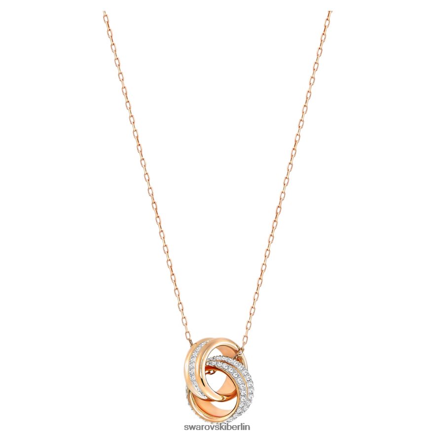 Swarovski weiterer Anhänger Pavé, ineinander verschlungene Kreise, weiß, rosévergoldet Schmuck HLT448189