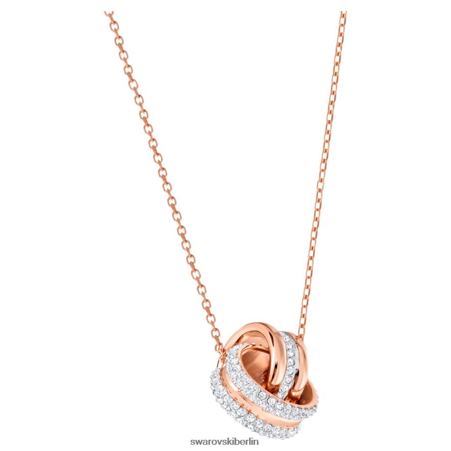 Swarovski weiterer Anhänger Pavé, ineinander verschlungene Kreise, weiß, rosévergoldet Schmuck HLT448189